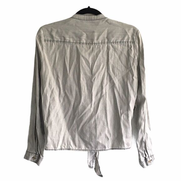 VELVET HEART Button Down Tie Front Blouse Grey S - Picture 2 of 3